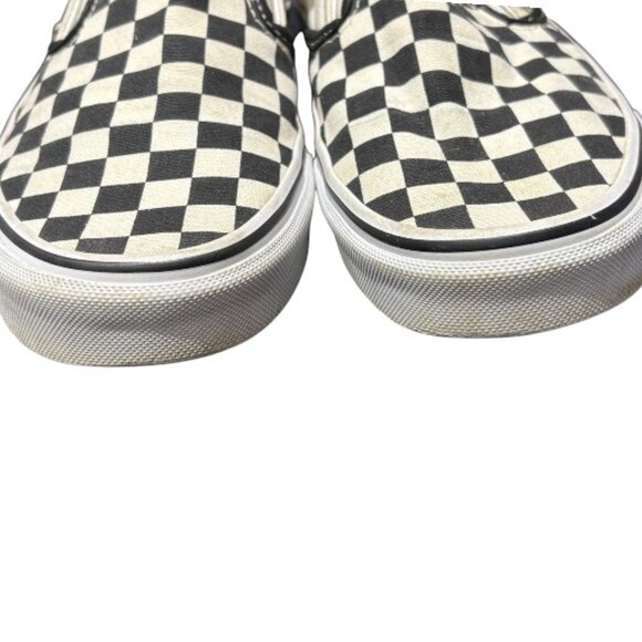 VANS Classic Slip-On Wide Checkerboard Shoe White/Black Size 9 - Picture 3 of 9